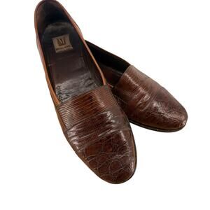 Vintage Bruno Magli Men’s Brown Two Tone Made in Italy Slip On Dress Shoe Sz 11